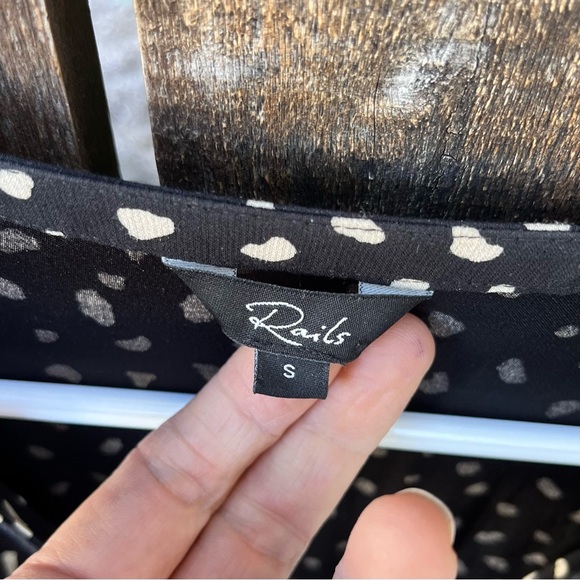 Rails Karla Black & Ivory Spots Mini Dress Sz S - Picture 3 of 11